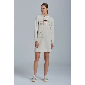 MIKINOVÉ ŠATY GANT ARCHIVE SHIELD HOODIE DRESS biela M