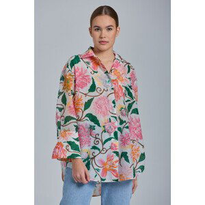 KOŠEĽA GANT D2. OS DAHLIA PRINT COT SILK SHIRT biela 38