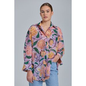 KOŠEĽA GANT D2. OS DAHLIA PRINT COT SILK SHIRT fialová 32