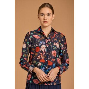 KOŠEĽA GANT D2. REG WILD FLORAL COT SILK SHIRT modrá 44