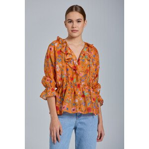 KOŠEĽA GANT D2. WILD FLORAL FLOUNCE BLOUSE oranžová 34