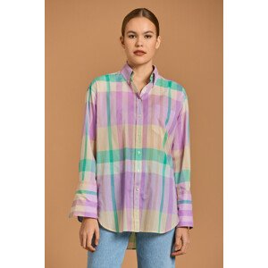 KOŠEĽA GANT D2. REL WIDE CUFF MADRAS SHIRT fialová 36