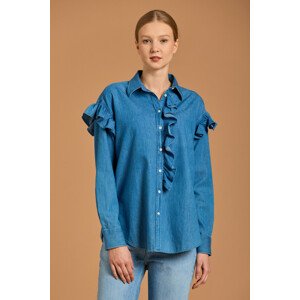 KOŠEĽA GANT D1. INDIGO FLOUNCE SHIRT modrá 40