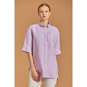 KOŠEĽA GANT D2. REL SS LINEN CHAMBRAY SHIRT fialová 42