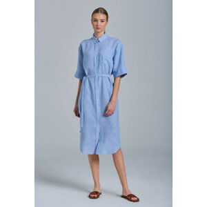 ŠATY GANT D2. LINEN CHAMBRAY SHIRT DRESS modrá 34