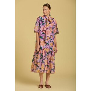 ŠATY GANT D2. DAHLIA PRINT COTTON SILK DRESS fialová 38