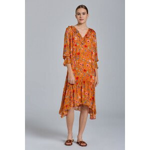 ŠATY GANT D2. WILD FLORAL FLOUNCE DRESS oranžová 38