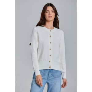 SVETER GANT D1. RIB PIQUE CARDIGAN biela S