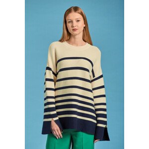 SVETER GANT D1. BRETON STRIPE C-NECK biela S