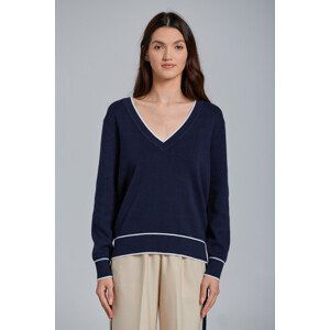 SVETER GANT D1. CONTRAST BORDER V-NECK modrá S