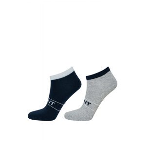 PONOŽKY GANT RETRO GANT ANKLE SOCKS 2-PACK šedá None