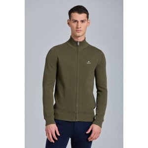 SVETER GANT COTTON PIQUE ZIP CARDIGAN zelená XL