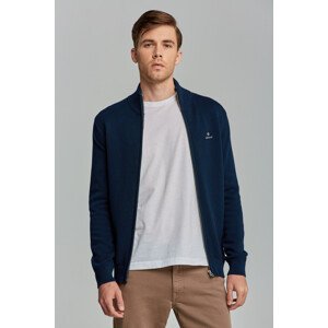 SVETER GANT COTTON PIQUE ZIP CARDIGAN modrá L