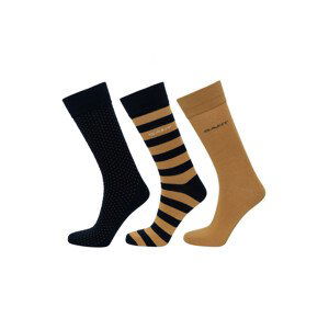 PONOŽKY GANT STRIPE AND MINI DOT SOCKS 3-PACK hnedá None