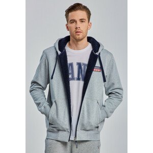 MIKINA GANT D2. SHERPA FLEECE ZIP SWEAT HOODIE šedá L