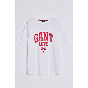 TRIČKO GANT CV UNISEX COLLEGIATE HEART T-SHIRT biela M