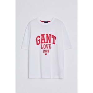 TRIČKO GANT CV UNISEX COLLEGIATE HEART T-SHIRT biela L