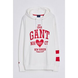 MIKINA GANT CV. UNISEX COLLEGIATE HEART HOODIE biela XS