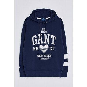 MIKINA GANT CV. UNISEX COLLEGIATE HEART HOODIE modrá XL