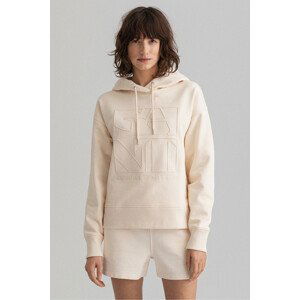 MIKINA GANT D2. TONAL EMB QUADRAT HOODIE biela S