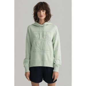 MIKINA GANT D2. TONAL EMB QUADRAT HOODIE zelená L