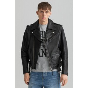 BUNDA GANT D1. LEATHER BIKER JACKET čierna S