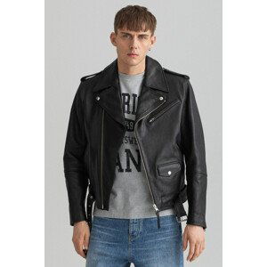 BUNDA GANT D1. LEATHER BIKER JACKET čierna M