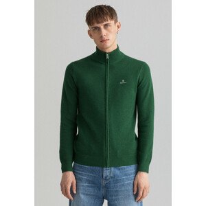 SVETER GANT COTTON PIQUE ZIP CARDIGAN zelená XL