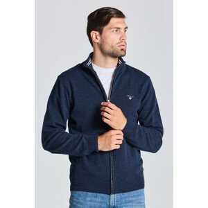 SVETER GANT SUPERFINE LAMBSWOOL ZIP CARDIGA modrá M