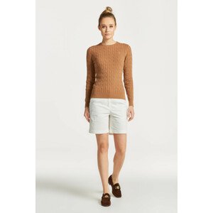 SVETER GANT STRETCH COTTON CABLE C-NECK hnedá XS