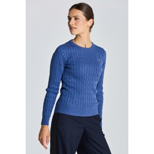 SVETER GANT STRETCH COTTON CABLE C-NECK modrá S