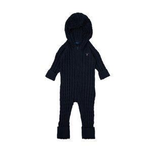 DETSKÁ KOMBINÉZA S KAPUCŇOU GANT D1. COTTON CABLE ZIP COVERALL modrá 62