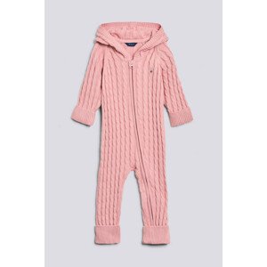 DETSKÁ KOMBINÉZA S KAPUCŇOU GANT D1. COTTON CABLE ZIP COVERALL ružová 56