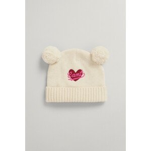 ČAPICA GANT D2. POMPOM HEART BEANIE biela L/XL