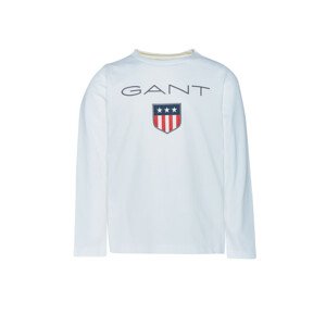 TRIČKO GANT D1. GANT SHIELD LS T-SHIRT biela 122/128