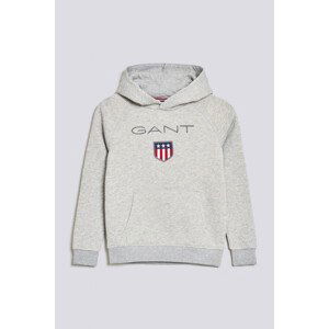 MIKINA GANT D1. SHIELD HOODIE šedá 122/128