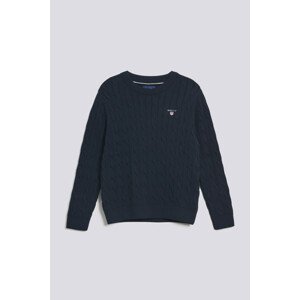 SVETER GANT COTTON CABLE C-NECK modrá 98/104