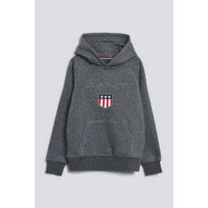 MIKINA GANT SHIELD HOODIE šedá 146/152