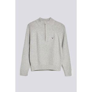 SVETER GANT CASUAL COTTON RIBBED HALF ZIP šedá 134/140