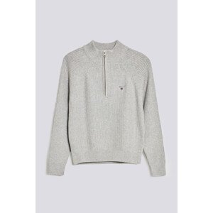 SVETER GANT CASUAL COTTON RIBBED HALF ZIP šedá 146/152