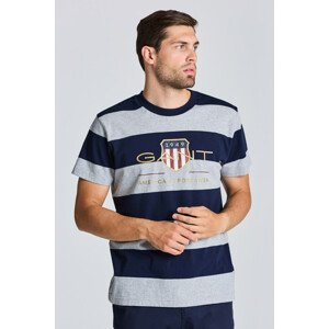 TRIČKO GANT D1. BAR STRIPE ARCHIVE SHIELD TEE šedá XXXL