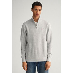 MIKINA GANT D1. WAFFLE HALF ZIP SWEAT šedá XXXL