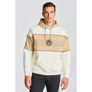 MIKINA GANT D1. CREST SHIELD BLOCK HOODIE biela L