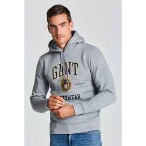 MIKINA GANT D1. GANT CREST SHIELD SWEAT HOODIE šedá XL