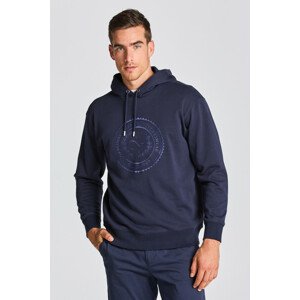 MIKINA GANT D2. MONOGRAM SWEAT HOODIE modrá XXXL