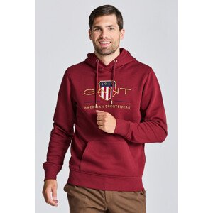 MIKINA GANT ARCHIVE SHIELD HOODIE červená S