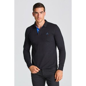 POLOKOŠEĽA GANT CONTRAST COLLAR PIQUE LS RUGGER čierna M