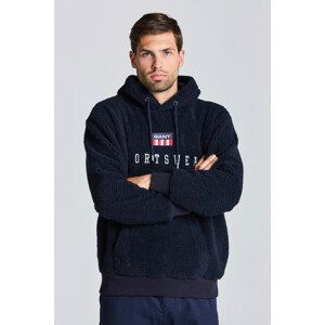 MIKINA GANT D2. RETRO FLAG FLEECE HOODIE modrá XS