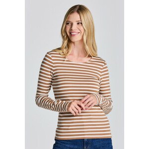 TRIČKO GANT RIB STRIPE LS T-SHIRT hnedá L