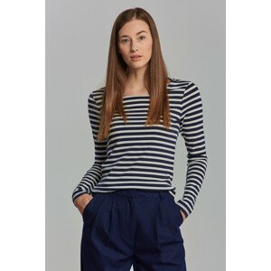 TRIČKO GANT RIB STRIPE LS T-SHIRT modrá XS